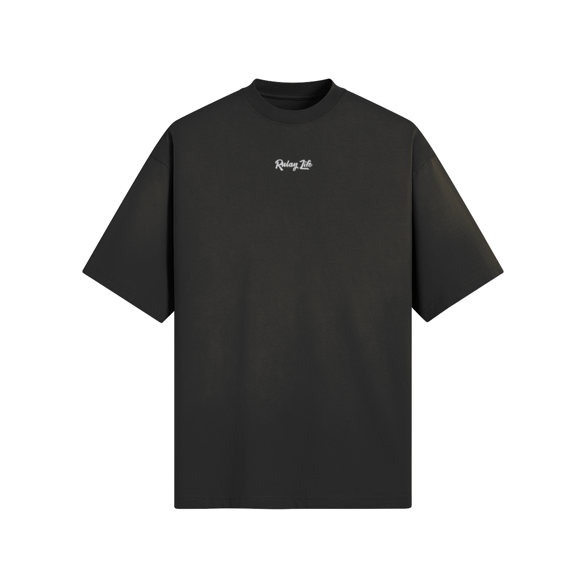 Black t-shirt with the Rulay Life on a white background_Dominican Shirt_Flag on the back_black and white_ Dominican Caribbean Streetwear | Rulay Life