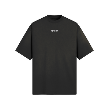 Black t-shirt with the Rulay Life on a white background_Dominican Shirt_Flag on the back_black and white_ Dominican Caribbean Streetwear | Rulay Life