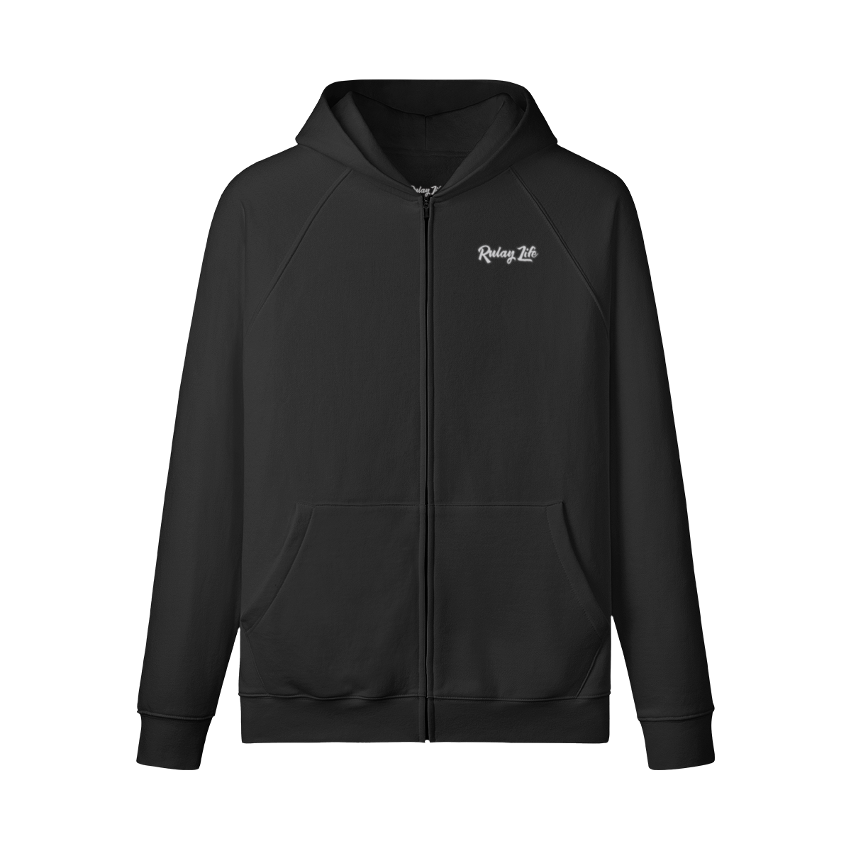 Dominican brand Black hoodie with a logo on the chest against a white background